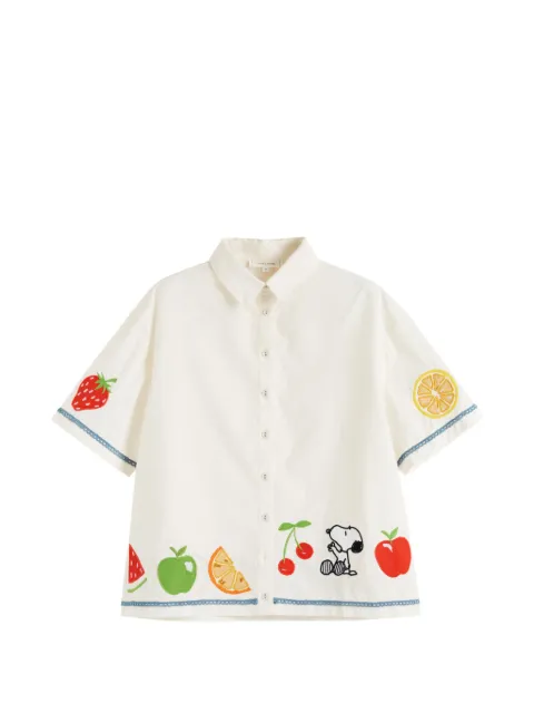 Chinti & Parker Snoopy fruit-details cotton shirt White TSS2604CREAM