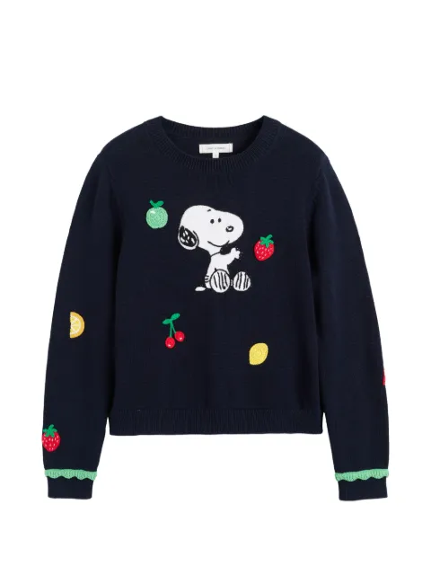 Chinti & Parker Snoopy fruity-details crewneck cotton sweater Blue KSS2668NAVY