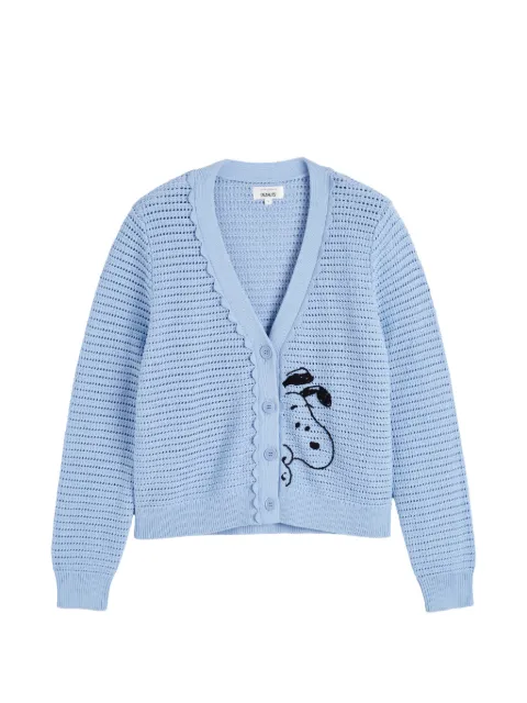 Chinti & Parker Snoopy crochet cotton cardigan Blue KSS2674LIGHTBLUE