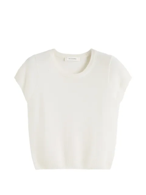 Chinti & Parker pure cashmere T-shirt White KSS2662CREAM