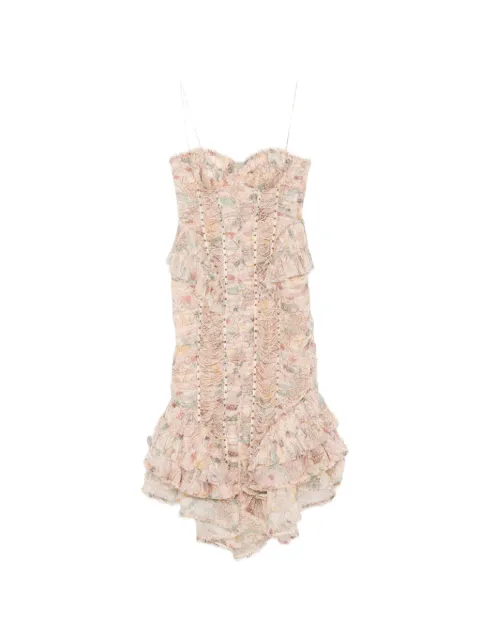 ZIMMERMANN Rebellion ruffled midi dress Neutrals 6494DC261