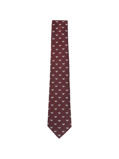 Emporio Armani bordeaux logo-motif tie Red 3400753R616