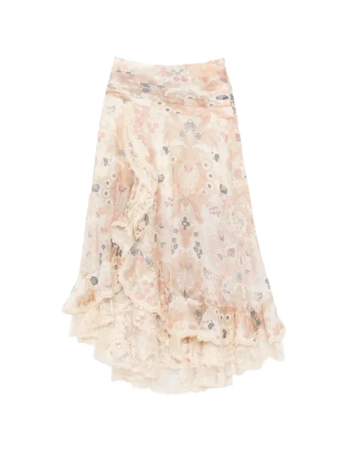 ZIMMERMANN Rebellion ruffled midi skirt Neutrals 7243SC261