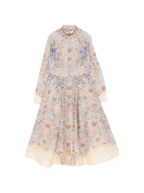 ZIMMERMANN Rebellion floral-print midi dress Blue 6591DC261