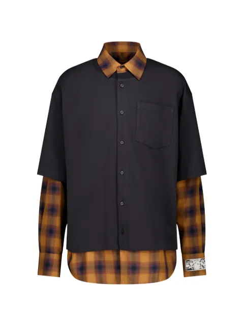 We11done flannel check-pattern shirt Black WDSH026129UBK