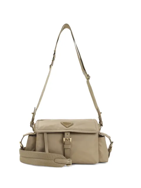 Prada Explore medium Re-Nylon shoulder bag with flap Neutrals 1BD394VNOORDLN