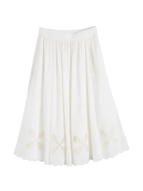 Chinti & Parker broderie midi skirt White SSS2602CREAM