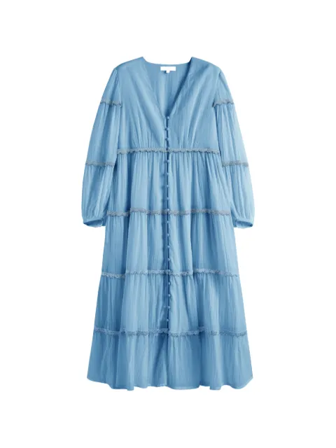 Chinti & Parker V-neck midi dress Blue DSS2609DUSTYBLUE