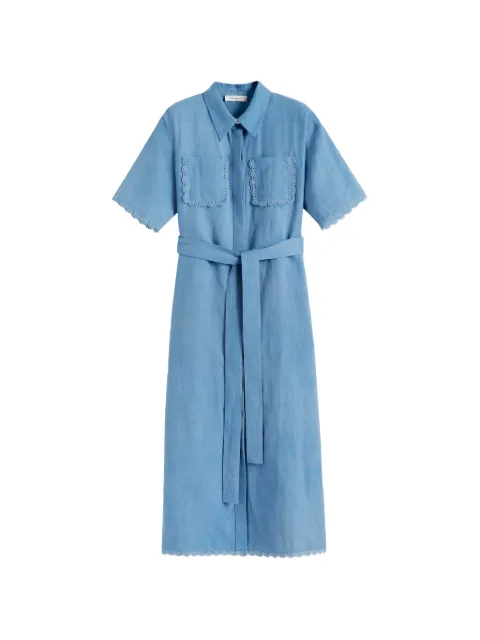 Chinti & Parker scallop-trim shirt midi dress Blue DSS2608DUSTYBLUE