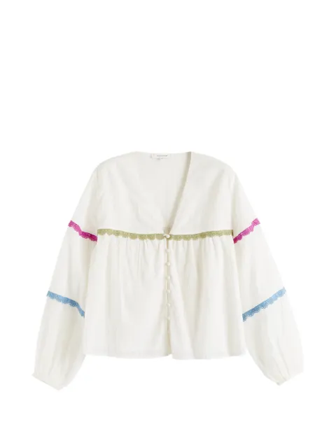 Chinti & Parker rainbow scallop blouse White TSS2609CREAM