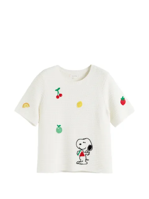 Chinti & Parker Snoopy crochet T-shirt White KSS2671CREAM