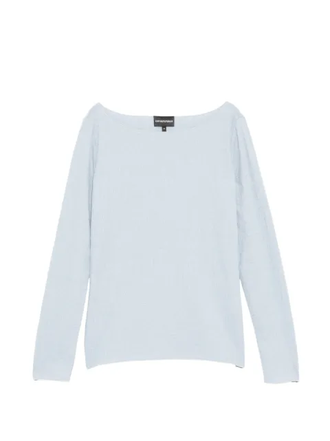 Emporio Armani Textured knit top Blue EW003582AF21210