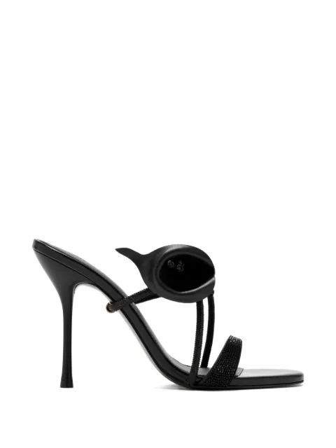 Cult Gaia Camilla flower embellished heeled sandals Black SD1085LR3467