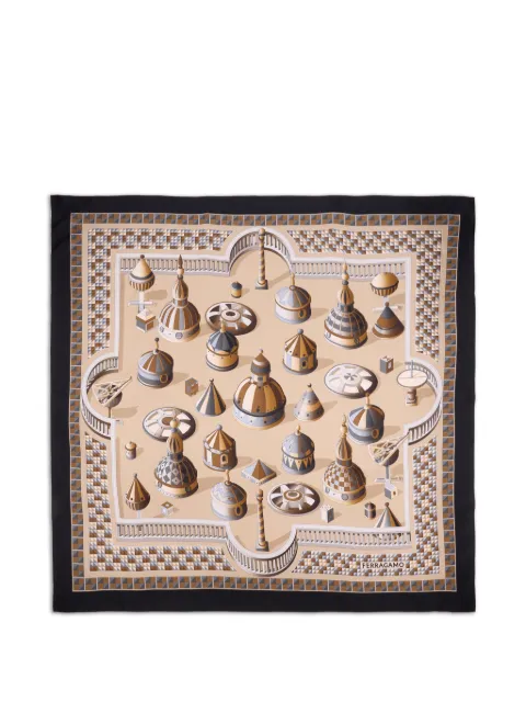 Ferragamo geometric-print scarf Neutrals 790109