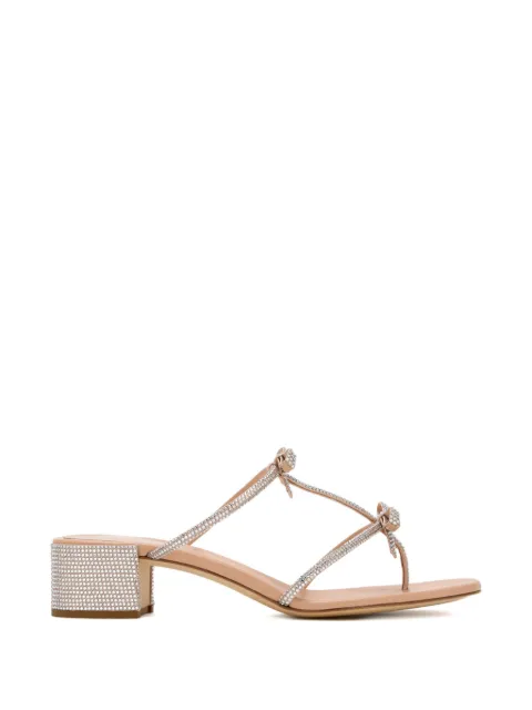 René Caovilla Caterina crystal bow sandals Neutrals C10111040R001Y260