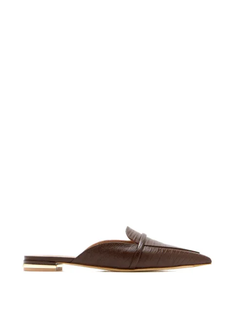 Malone Souliers Doramu pointed textured mules Brown DORAMU101