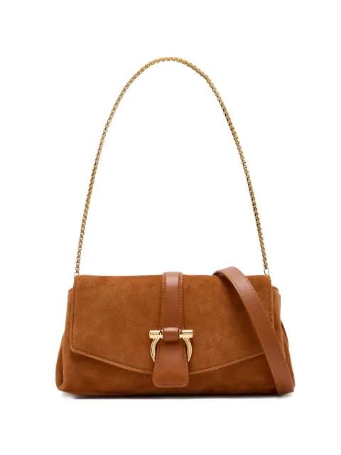 Ferragamo mini buckle satchel shoulder bag Brown 789597