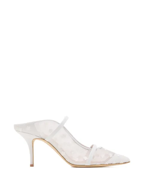 Malone Souliers floral appliqué strap mules White MAUREEN70484