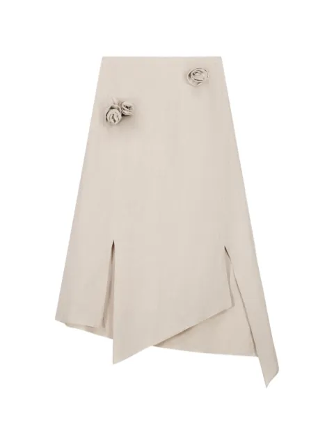 Coperni floral-detail asymmetric midi skirt Neutrals COPJ123F2060