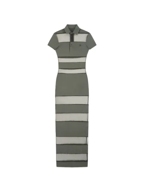 Coperni maxi sheer striped polo dress Green COPJS114F5028