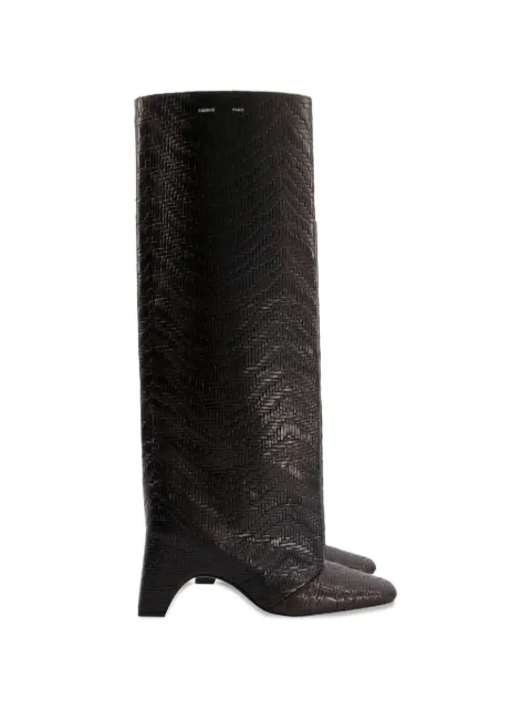 Coperni textured block heel boots Brown COPSH03F6076BRW
