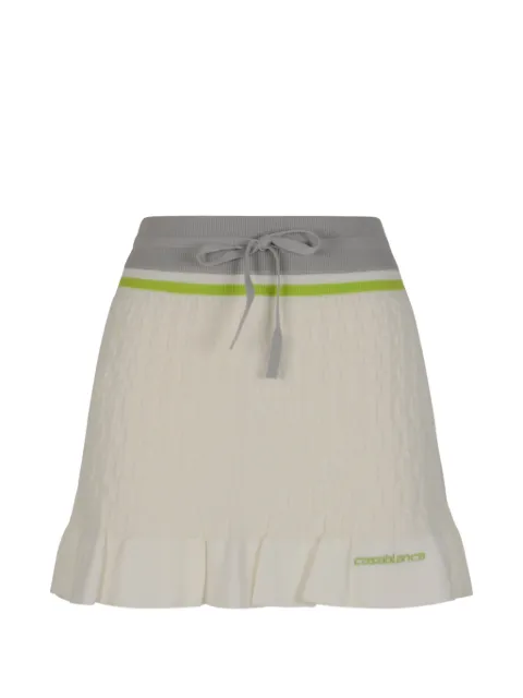 Casablanca drawstring ruffled mini skirt White WSP26KW124801