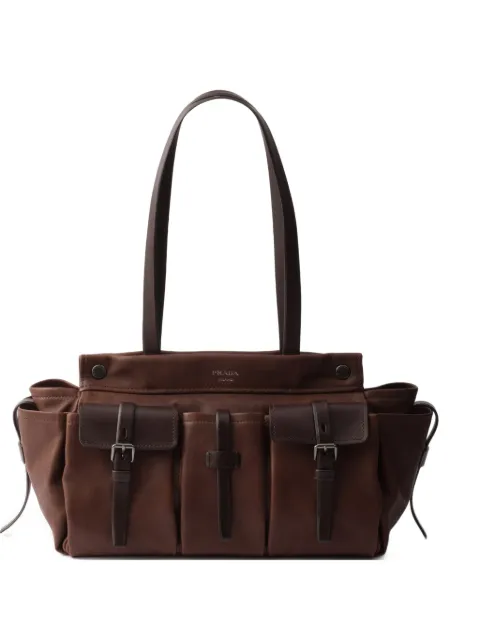 Prada Route large leather tote bag Brown 1BG644VOOO2G6F