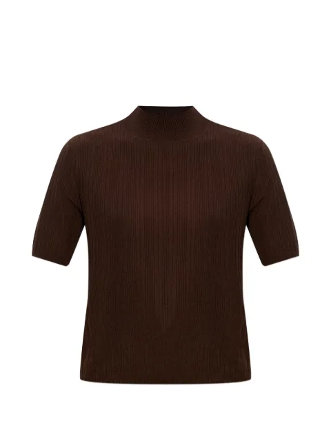 Officine Generale ribbed short-sleeve T-shirt Brown S26WKNT301PRE
