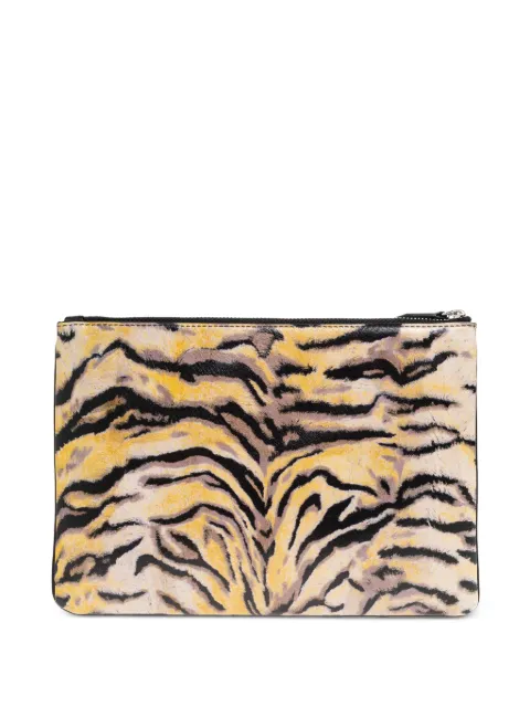 Kenzo Tiger stripe zip clutch bag Yellow FG58PM802L42
