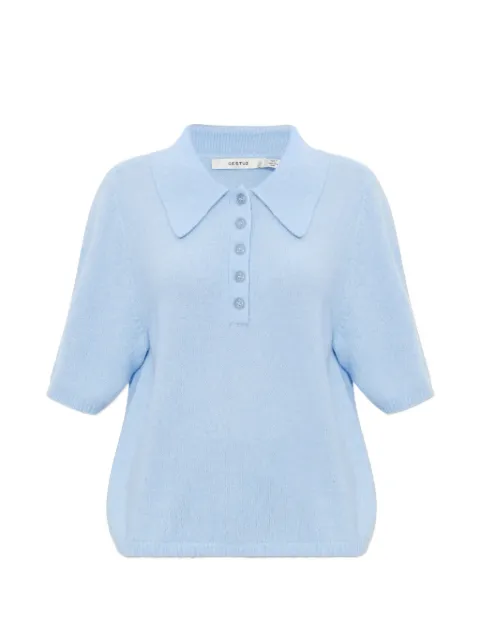 Gestuz collared polo top Blue 10910852