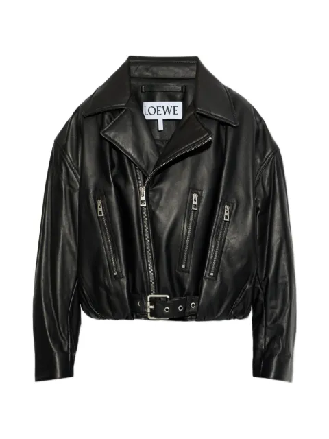 LOEWE zip-detail belted jacket Black S359Y34L93