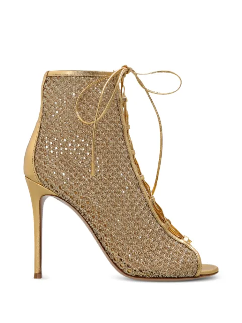 Gianvito Rossi lace-up peep-toe pumps Gold G5064315RICNIT