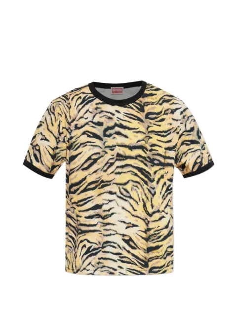 Kenzo tiger-print T-shirt Yellow FG55TS1084SK