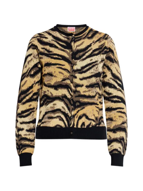 Kenzo tiger-print button cardigan Black FG52CA7363DO