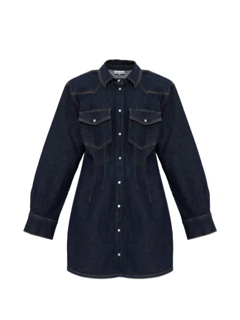 Gestuz long-sleeved chest-pocket mini dress Blue 10910869
