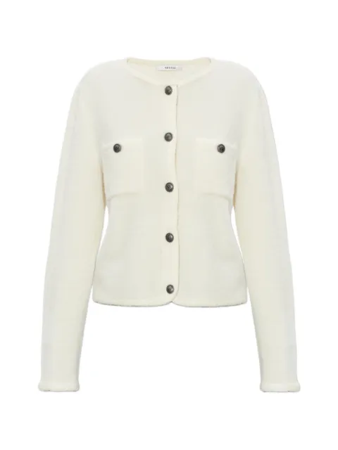 Gestuz buttoned chest-pocket cardigan Neutrals 10910746