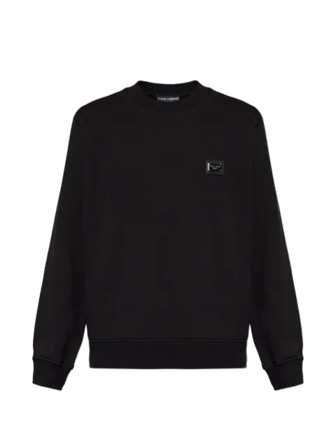 Dolce & Gabbana jersey sweatshirt with branded tag Black G9ABJTG7P1C