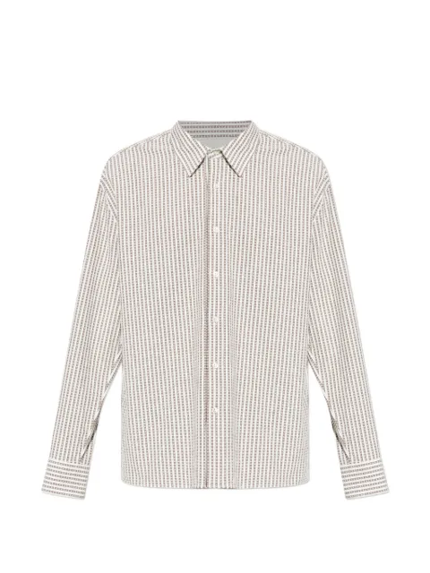 Officine Generale striped-pattern shirt Neutrals S26MSHI008PRE