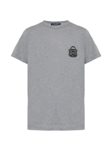 Dolce & Gabbana logo-embroidered T-shirt Grey G8PT1ZG7PZU