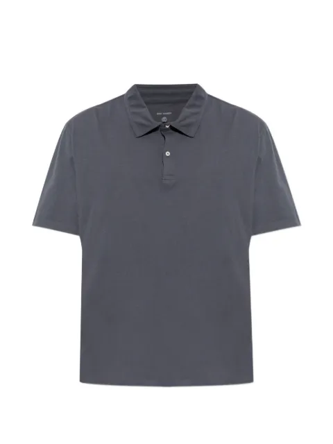 Officine Generale Bruno button polo shirt Black DLCMTEE002