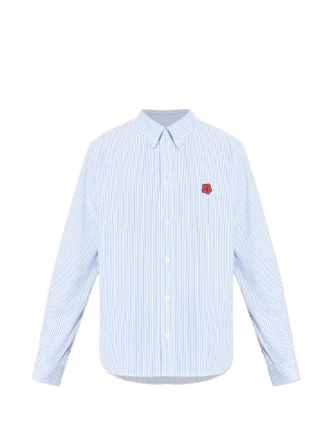 Kenzo flower-detail striped shirt Blue FG55CH4109KB