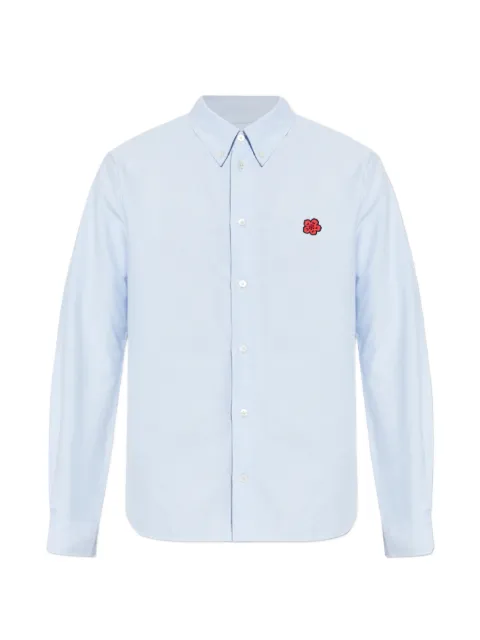 Kenzo flower-embroidered shirt Blue FG55CH4109LO