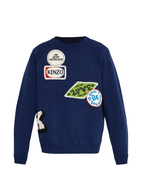 Kenzo crew-neck long-sleeve sweater Blue FG55PU7863DN