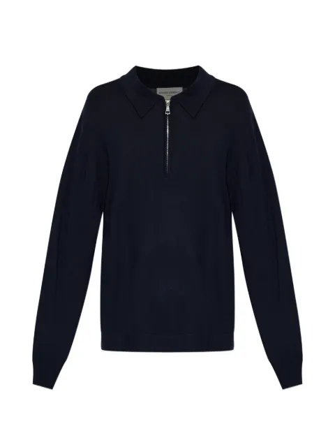 Officine Generale Bene zip fastening polo shirt Blue S26MKNT306PRE