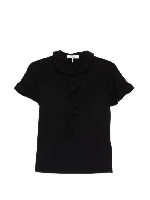 Chloé short-sleeve ruffle blouses Black CH26SHT33005