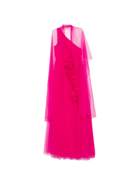 Marfil Barcelona one-shoulder tulle gown Pink 1J2B1TUL0P430