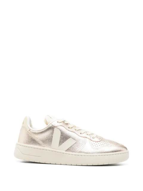 VEJA V-10 perforated-toe sneakers Gold VI0221439