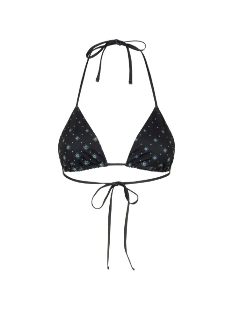 Casablanca monogram tie triangle bikini top Black WSP26SWM02102