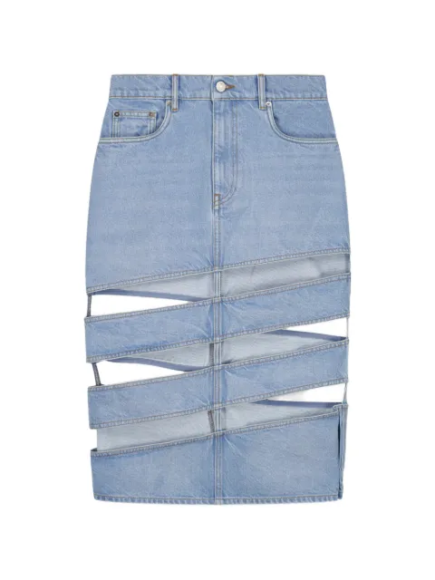 Coperni midi spiral denim skirt Blue COPJ122F2054
