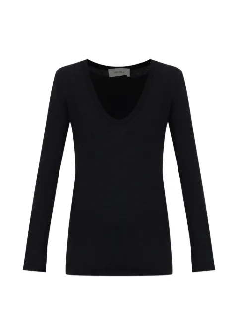 Lisa Yang Amalea scoop-neck long-sleeve T-shirt Black 2026030